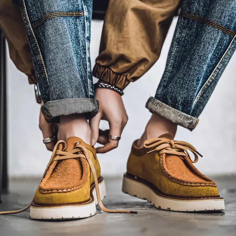 Two-Tone Suede Casual Shoes