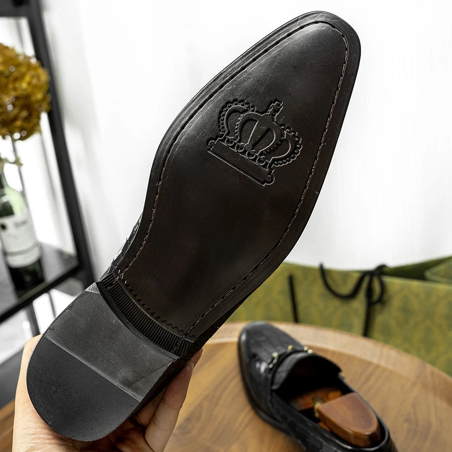 Premium Crocodile Metal Appliques Loafers