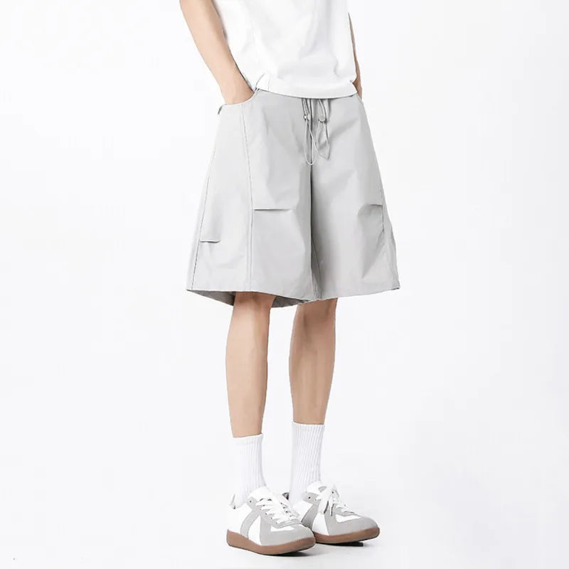 Casual Drawstring Solid Color Quick-Dry Shorts