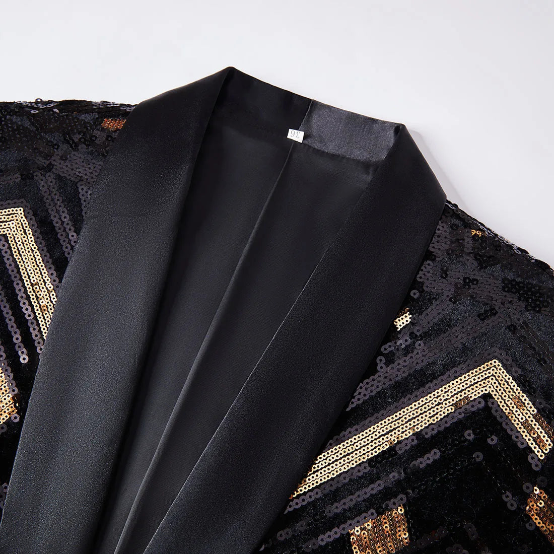 Black Gold Sequins Party Club Blazer