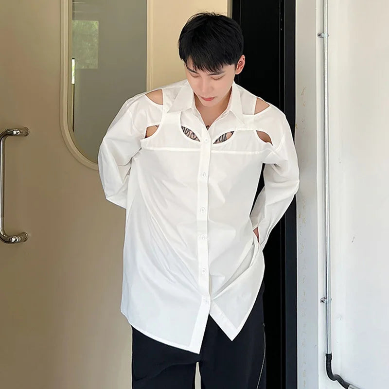 Hollow Out Design Long Sleeved Shirt