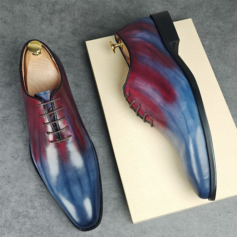 Genuine Leather Scarlet Navy Oxford Shoes