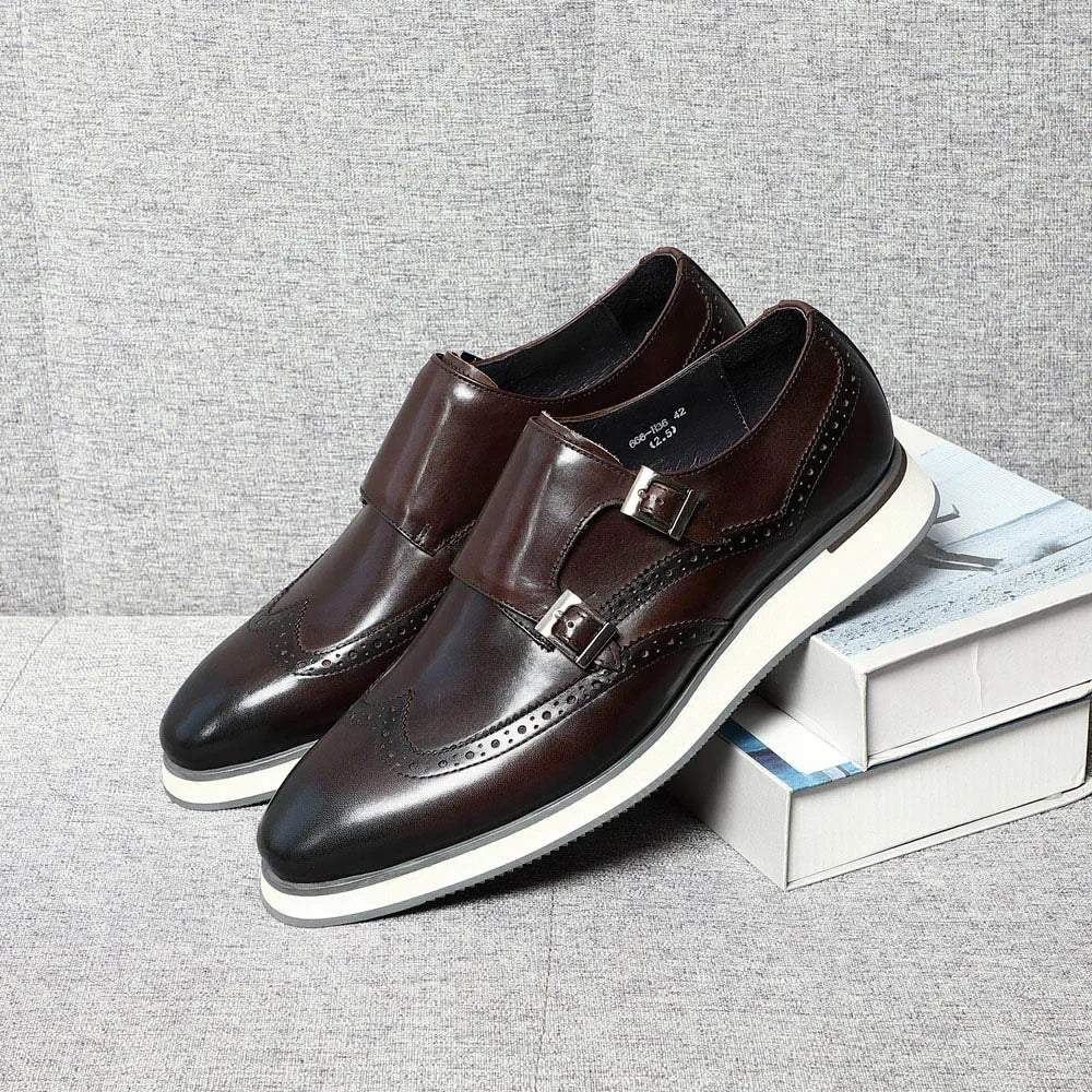 Double Buckle Monk Strap Shoes