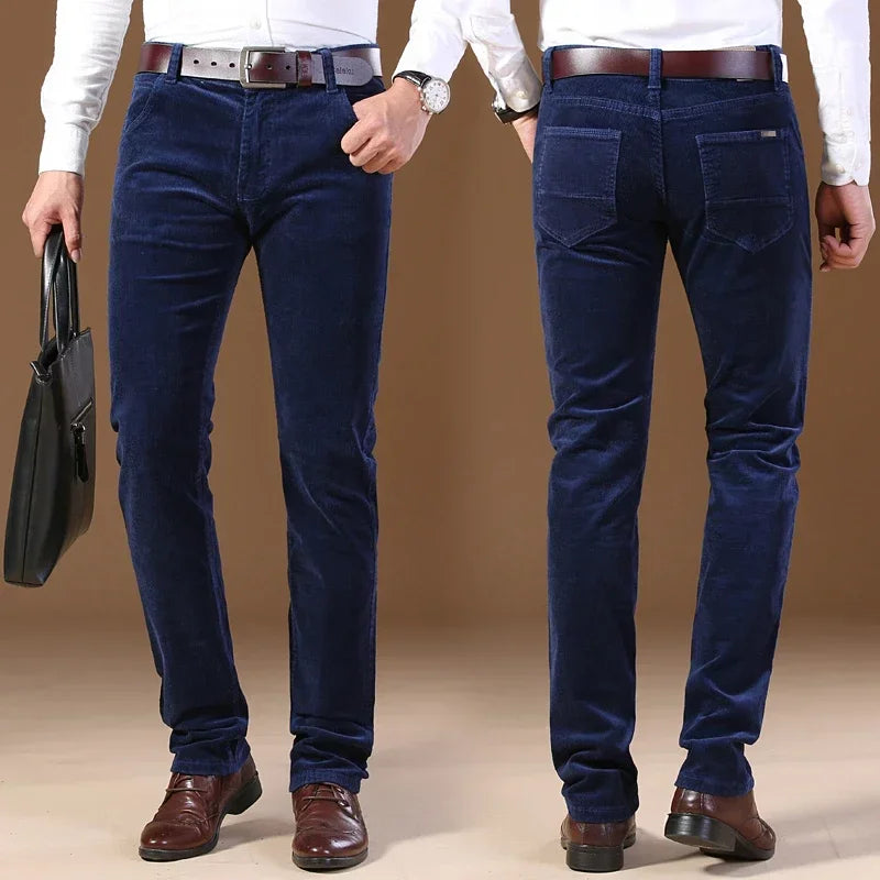 Solid Corduroy Casual Fit Trousers