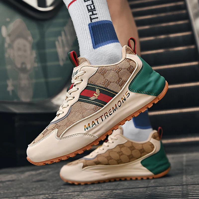 Geometric Pattern Height Increasing Sneakers