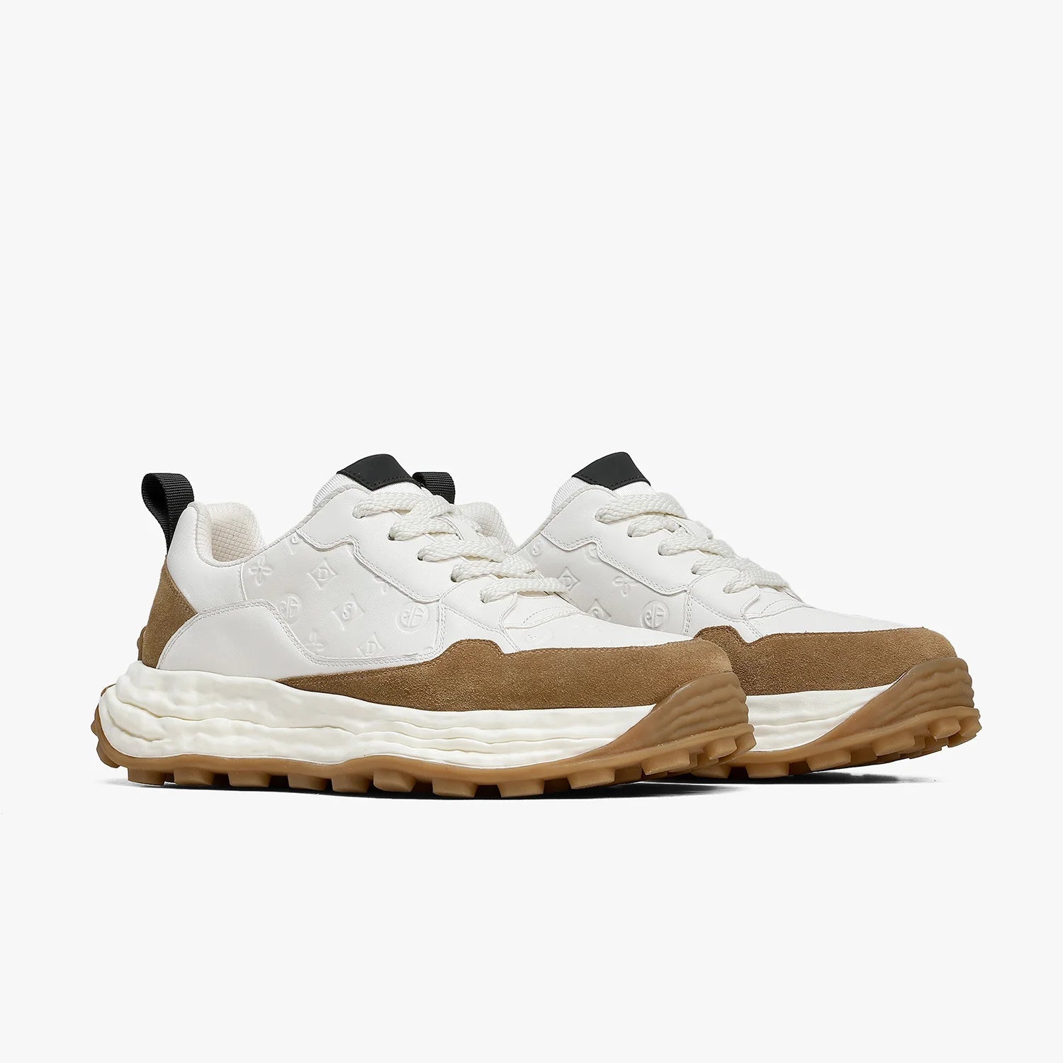 Embossed Layered Detail Platform Sneakers