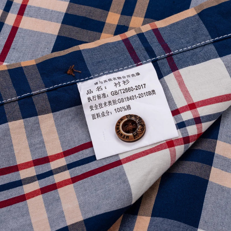 Plaid Pattern Long Sleeve Men Shirt