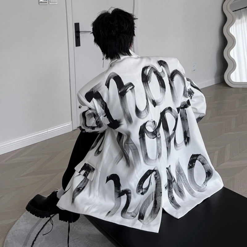 Big Letter Printed Pattern Blazer