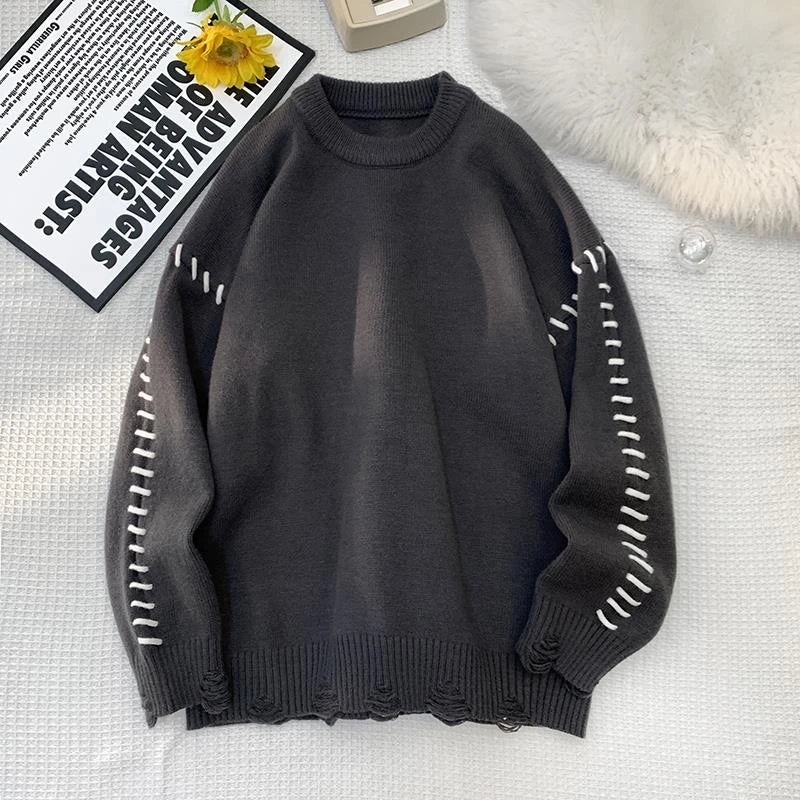 Patchwork Stitches on Sleeve Style Sweater