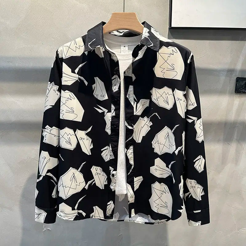 Black Fashion Geometric Printed Shirt