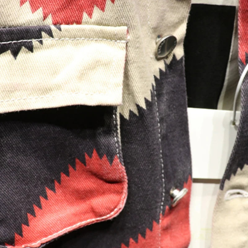 Geometric Zig-Zag Cotton Jacket