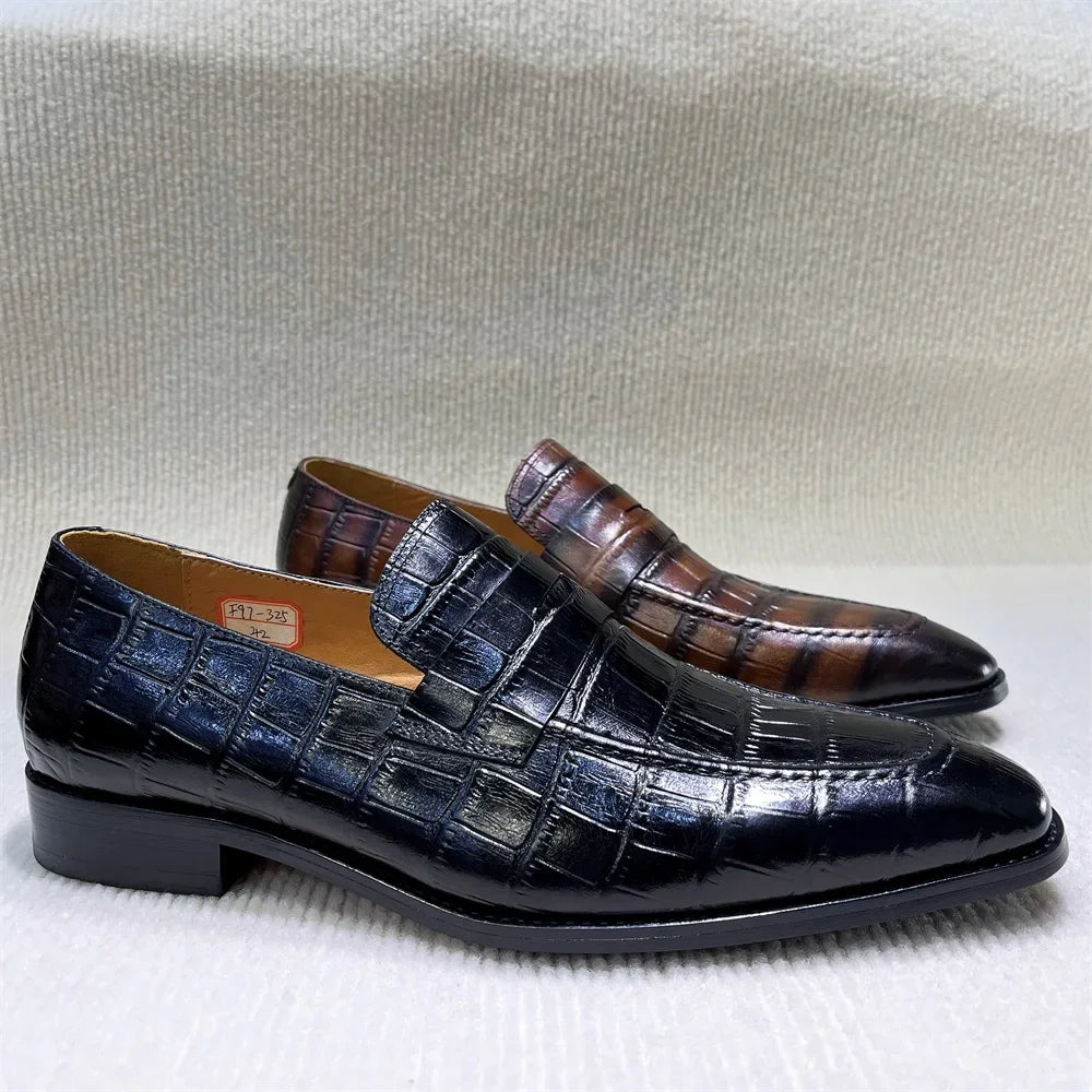 Classic Pointed Toe Genuine Leather Loafers