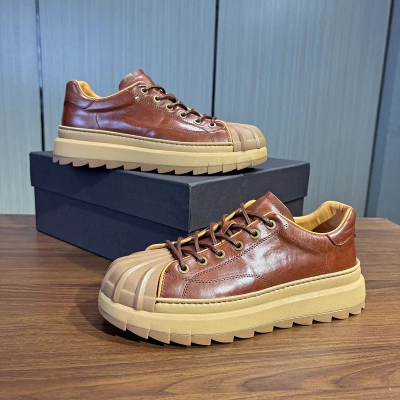 Retro Leather Shell Toe Sneakers