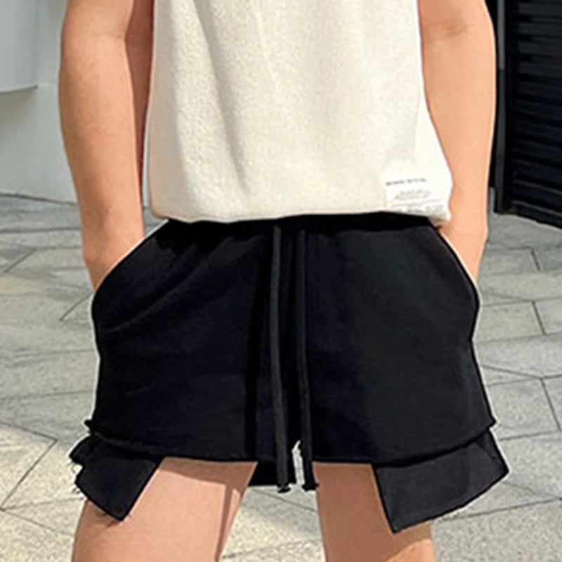 Casual Big Pockets Drawstring Shorts