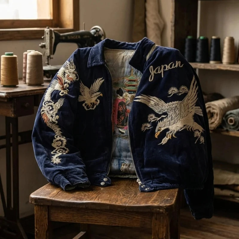 Japanese Dragon Eagle Embroidery Jacket
