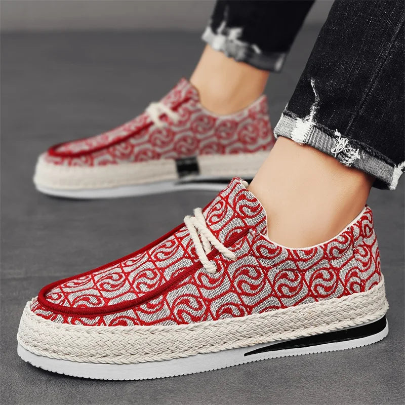 Harajuku Geometric Pattern Canvas Sneakers