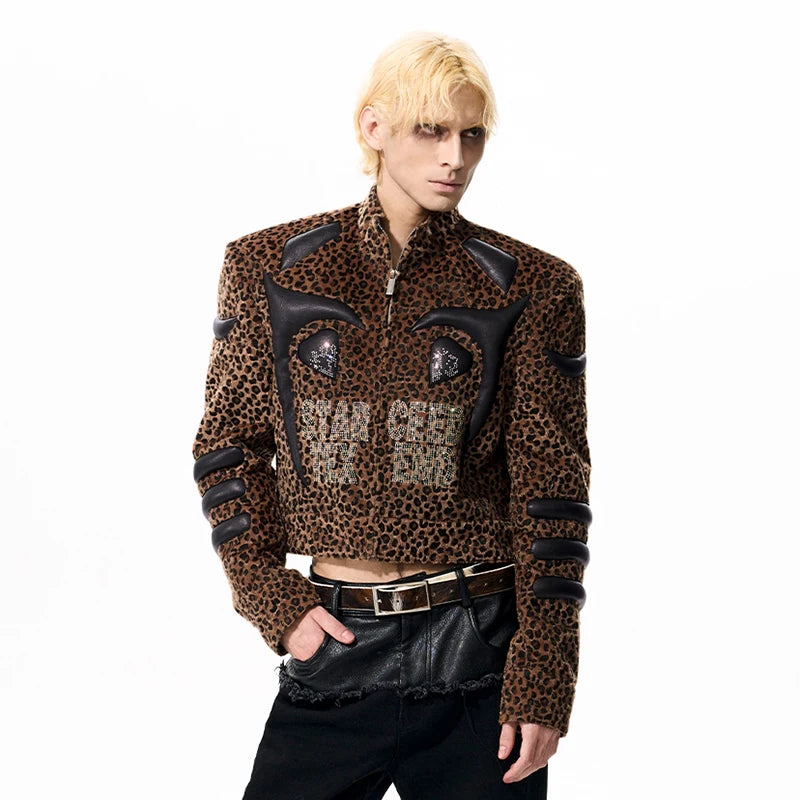 Leather Leopard Patchwork Jacket