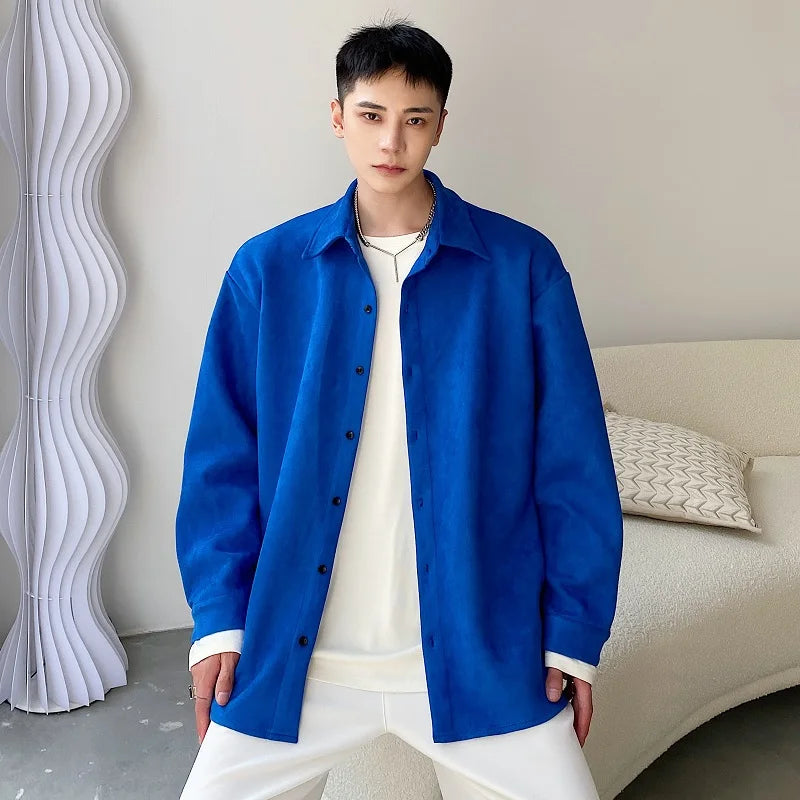 Solid Blue Color Polyester Shirt