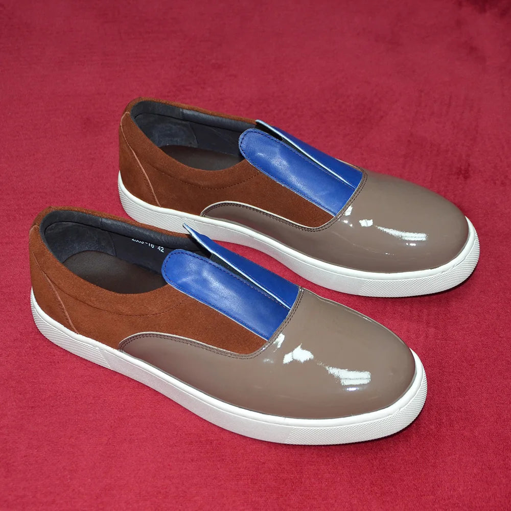 Fashion Colour Block Style Loafers