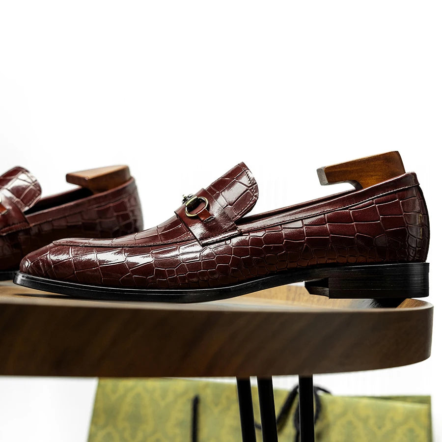 Premium Crocodile Metal Appliques Loafers