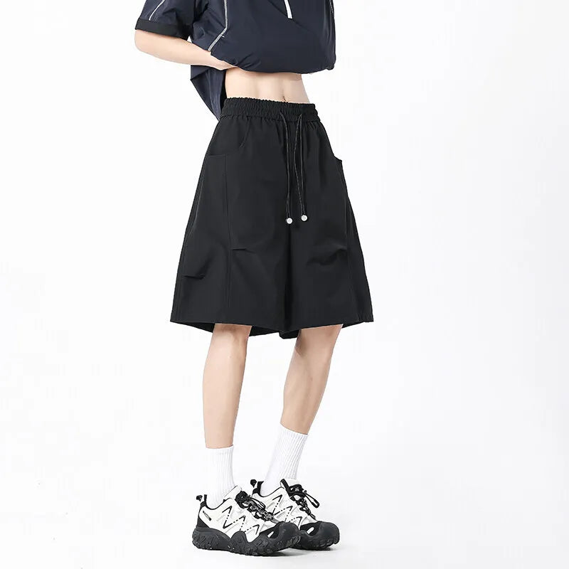 Casual Drawstring Solid Color Quick-Dry Shorts