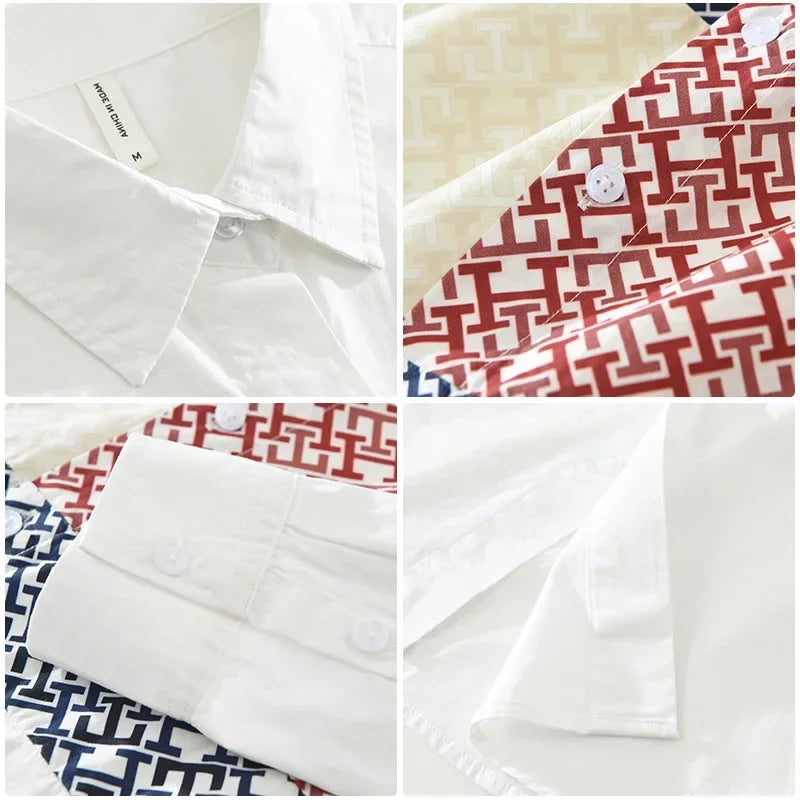 Solid Patchwork Color Block Shirt