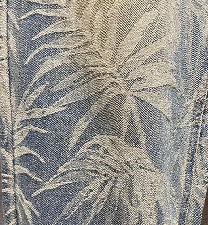 Jacquard Maple Leaf Loose Jeans