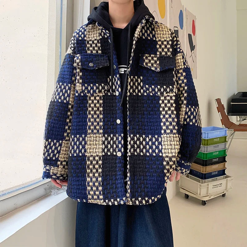 Retro Plaid Pocket Casual Jacket