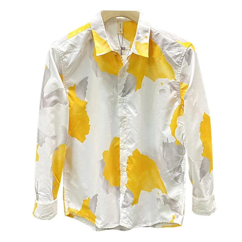 Printed Pattern Turn-Down Collar Fashion Shirt