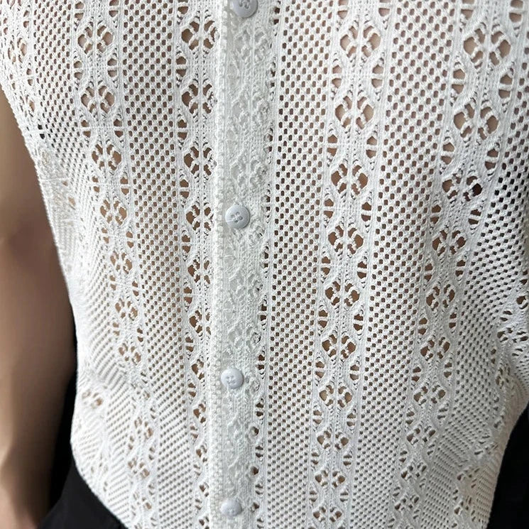 Casual Hollow Out Geometric Vest