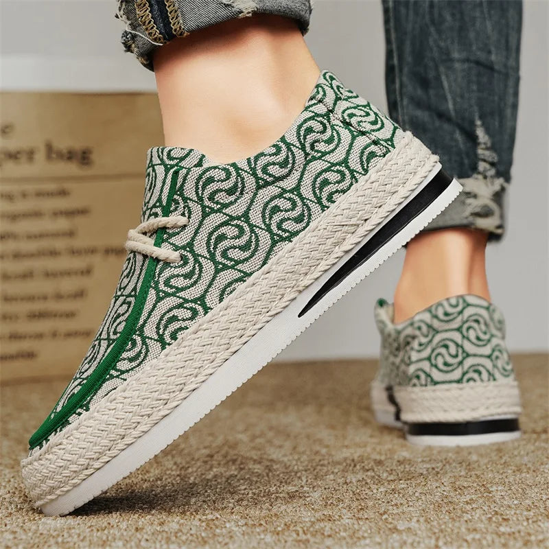 Harajuku Geometric Pattern Canvas Sneakers