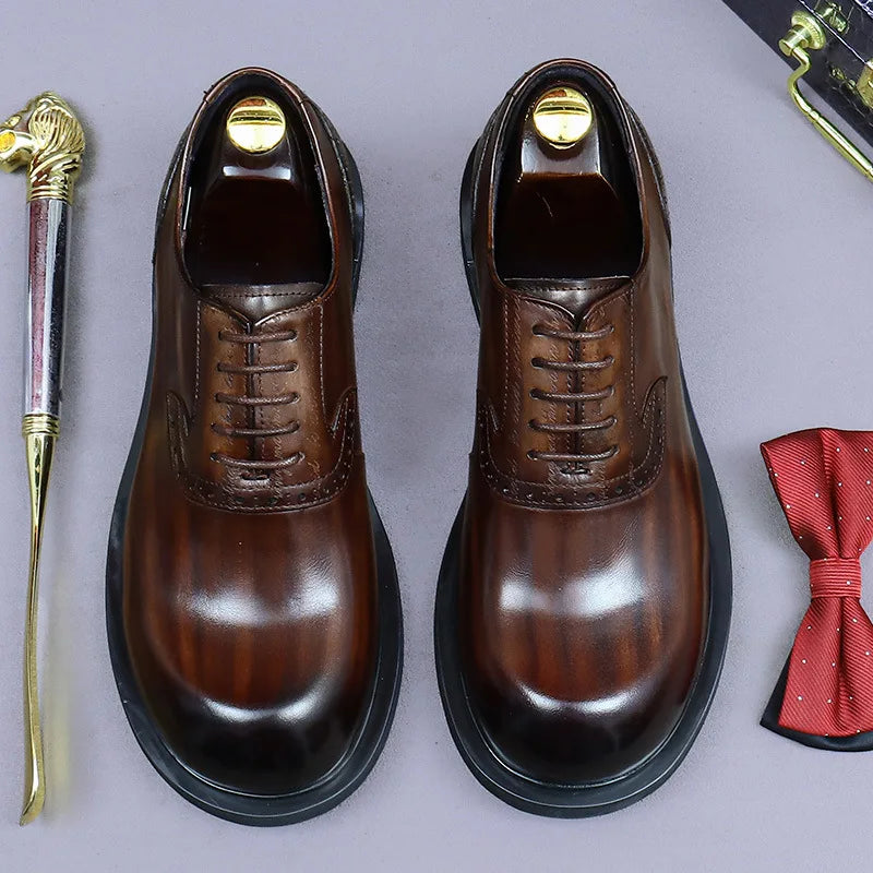 Vintage Burnished Leather Formal Shoes