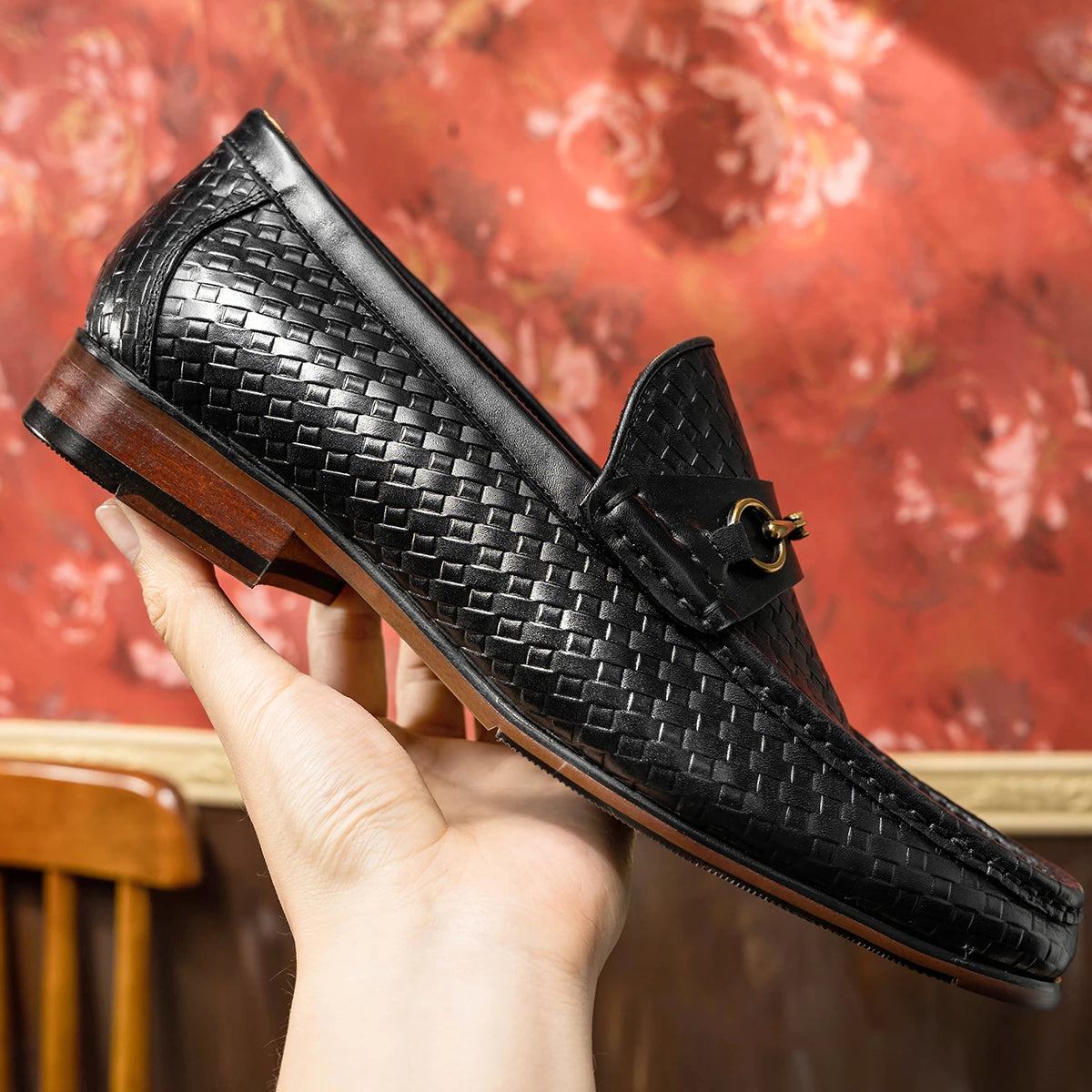 Handwoven Leather Horsebit Loafers