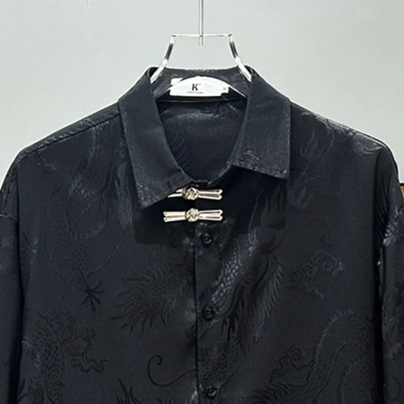 Chinese Style Dragon Pattern Loose Shirt