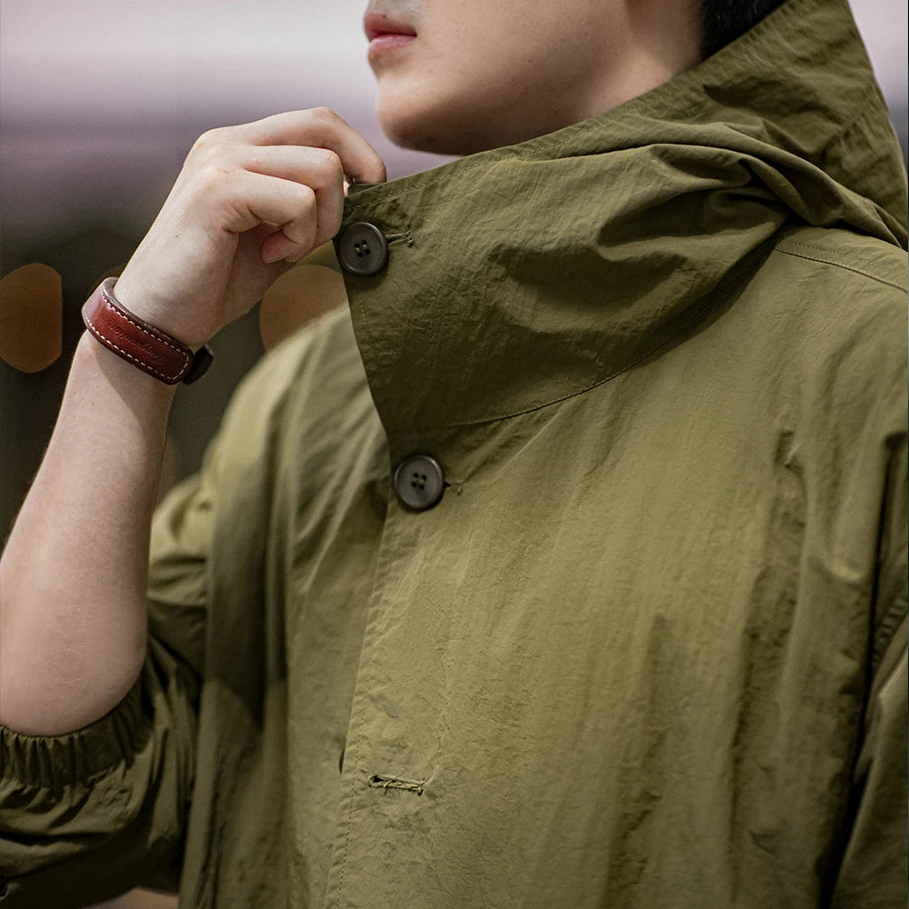 Solid Color Thin Hooded Jacket