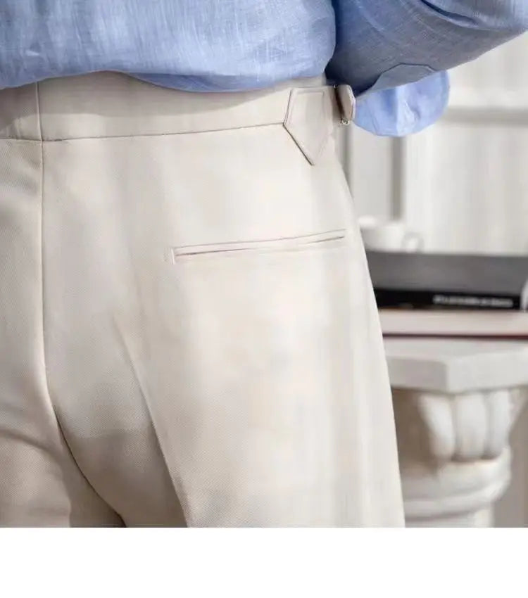 Solid Waist Buckle Button Shorts