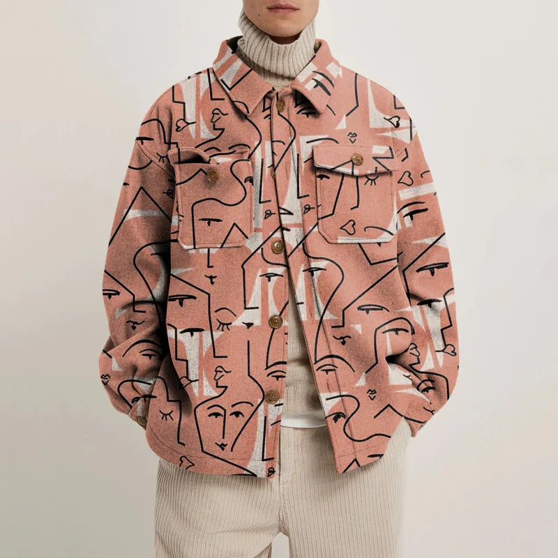 Casual Printed Pattern Men's Jacket