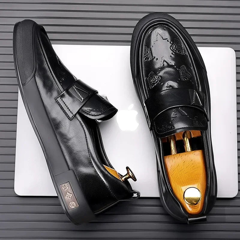Sophisticated Embossed Leather Loafers