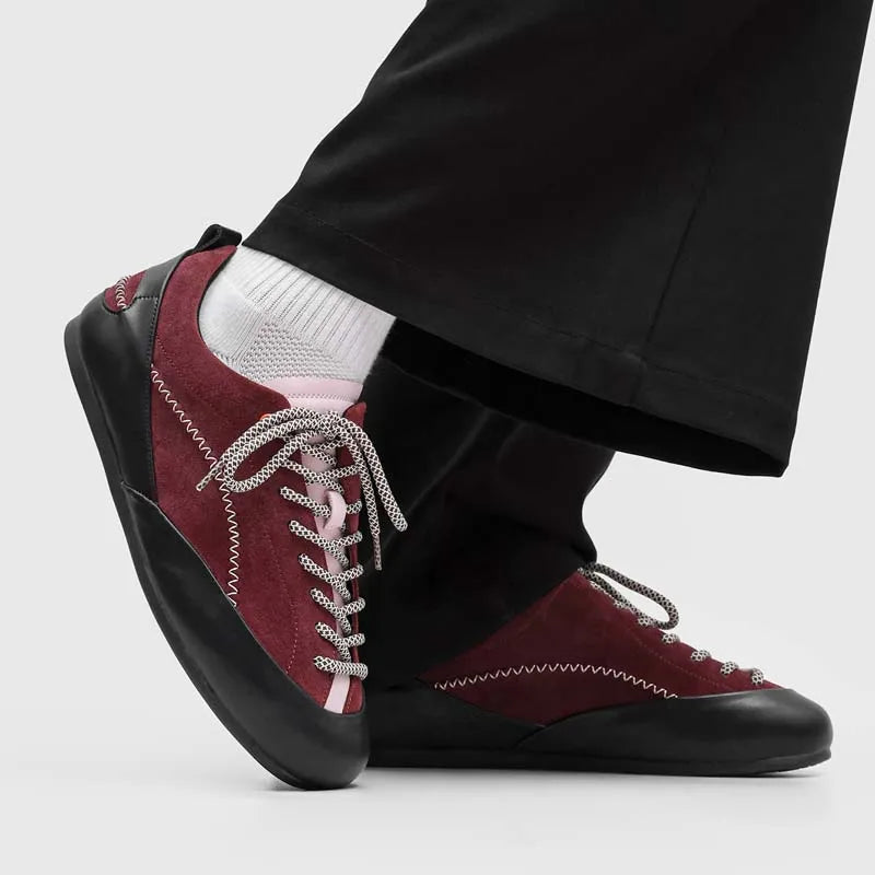 Faux Nubuck Solid Lace-Up Sneakers