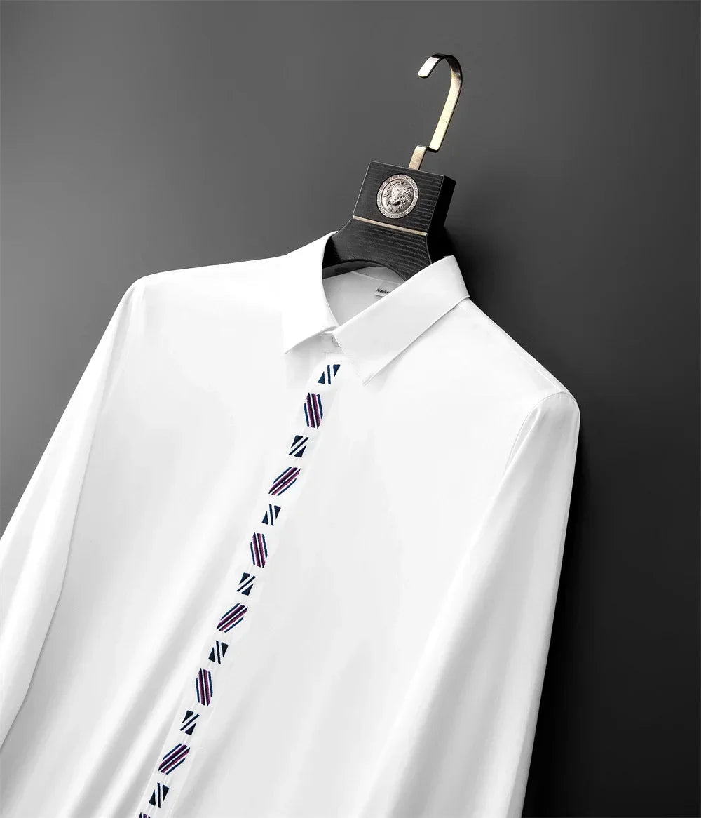 Casual Simple Embroidery Solid Shirt