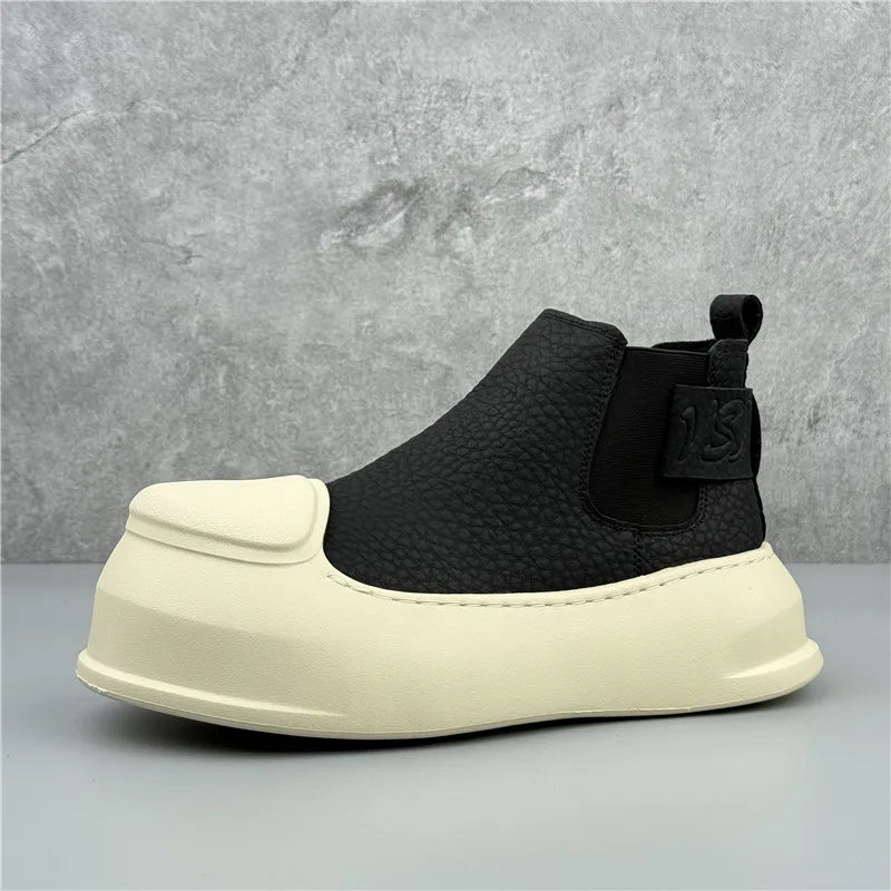 Thick Sole Slip-On High-Top Sneakers