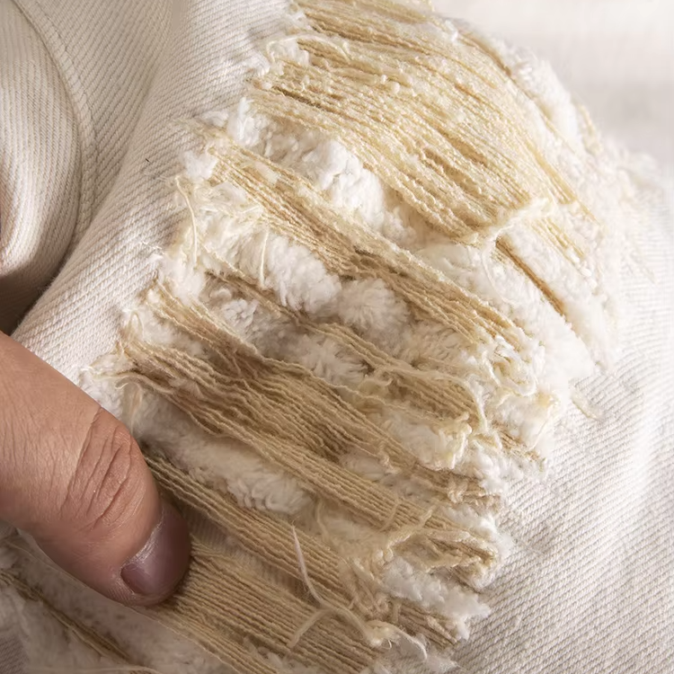 Beige Ripped Decoration Men's Jeans