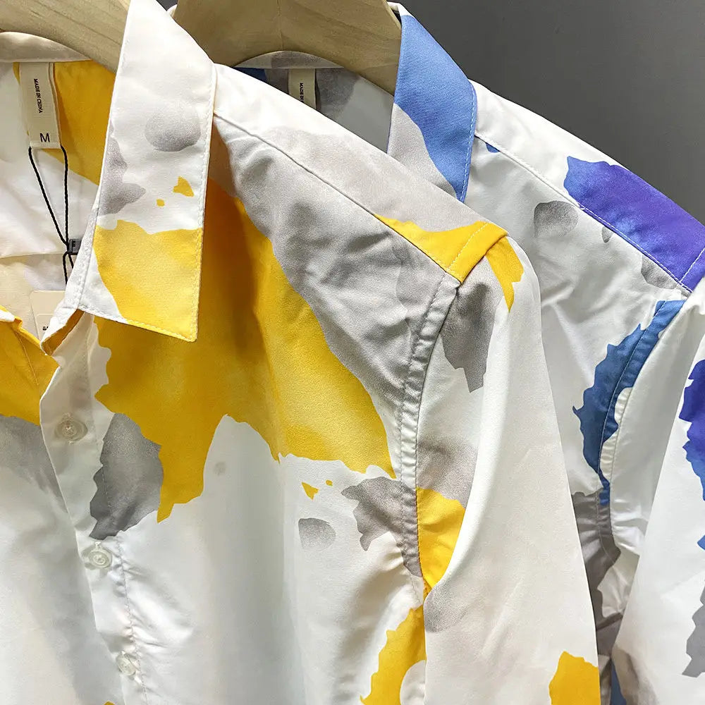 Printed Pattern Turn-Down Collar Fashion Shirt