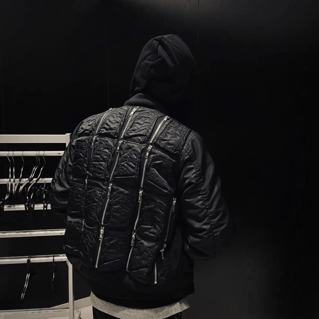 Black Multi Zippers Men's Jacket