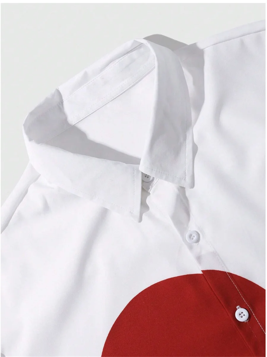 Big Heart Printed Short Sleeve Shirt