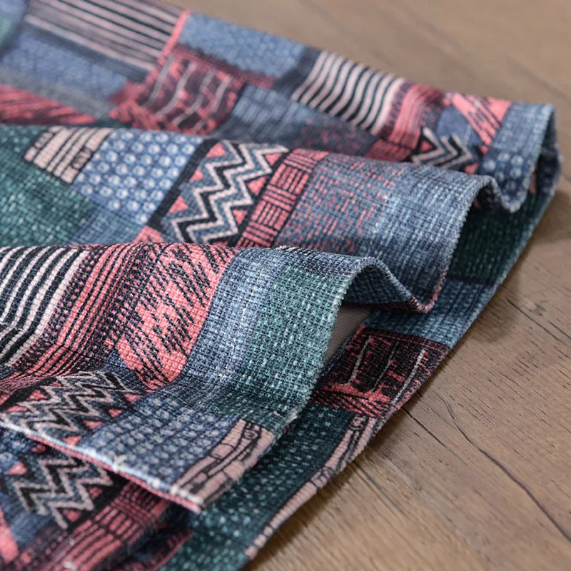 Geometric Printed Polyester Loose Shirt