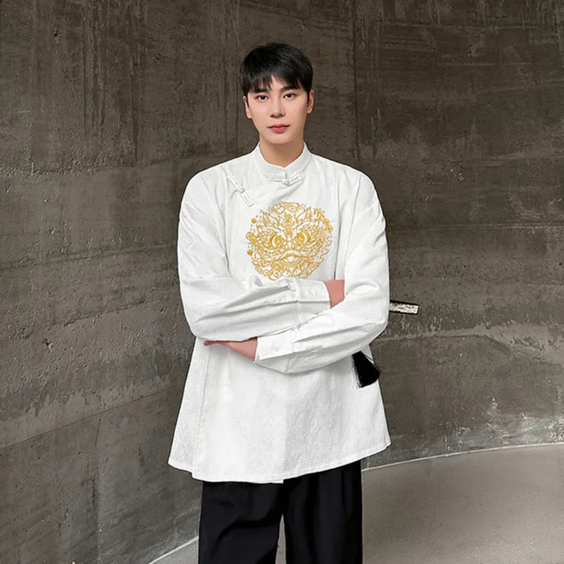 Fashion Chinese Embroidered Dragon Shirt