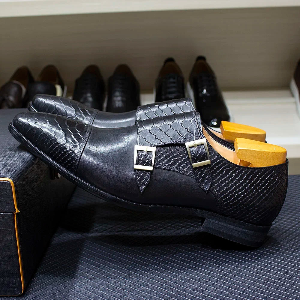 Luxury Double Buckle Monk Strap Shoes