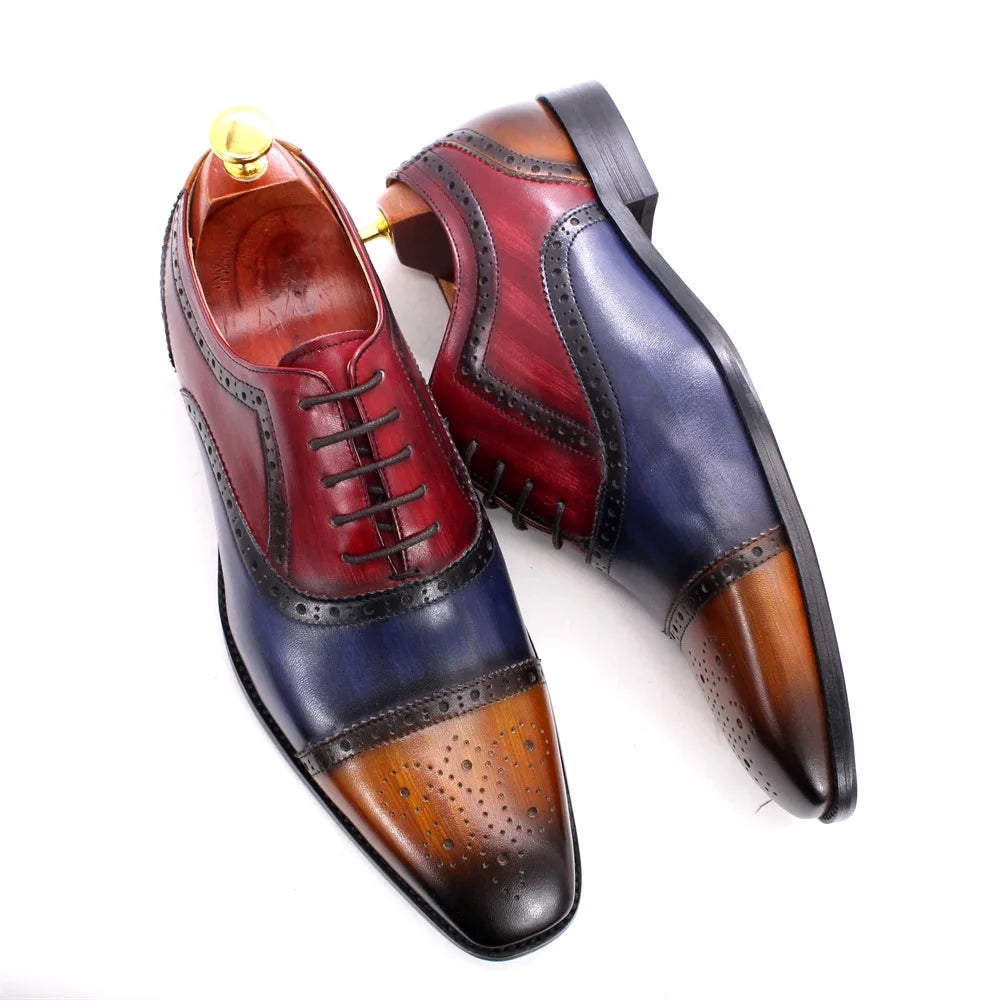 Classic Men‘s Mixed Color Brogue Shoes