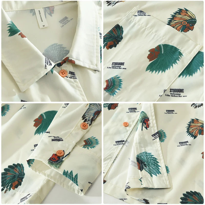 Indian Printed Long Sleeve Shirt